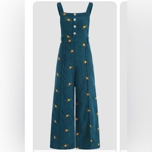 Cider clothing ditsy floral overalls in corduroy size medium